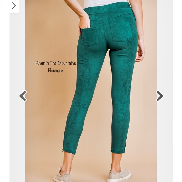 NWT! High Rise Suede Jeggings & Ankle Zippers! - Picture 4 of 6